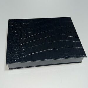 Estee Lauder Makeup Box Black Faux Crocodile Alligator